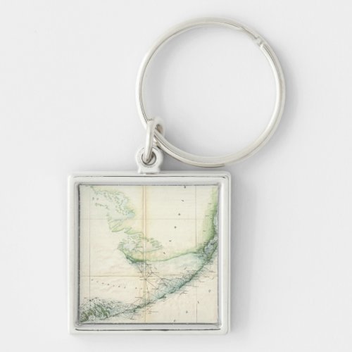 Vintage Map of The Florida Keys 1859 Keychain