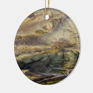 Vintage Map of The Gettysburg Battlefield (1863) Ceramic Ornament