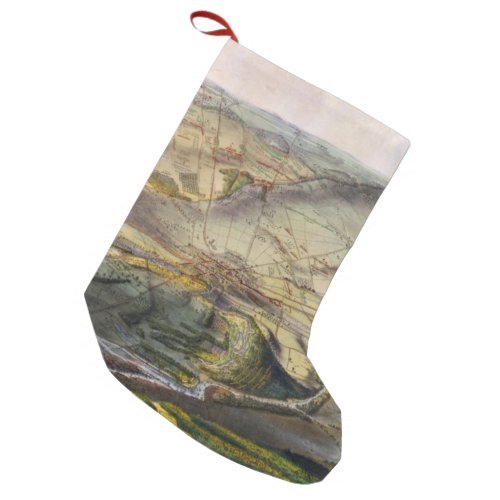 Vintage Map of The Gettysburg Battlefield 1863 Small Christmas Stocking