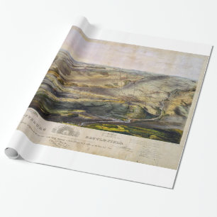 Vintage Map of The Gettysburg Battlefield (1863) Wrapping Paper