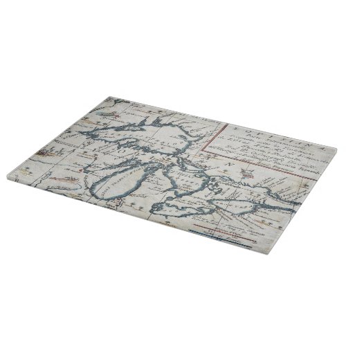 Vintage Map of The Great Lakes 1696 Cutting Board