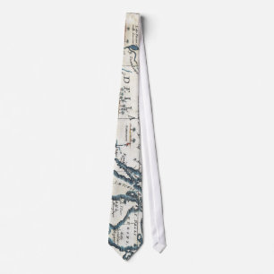 Vintage Map of The Great Lakes (1696) Neck Tie