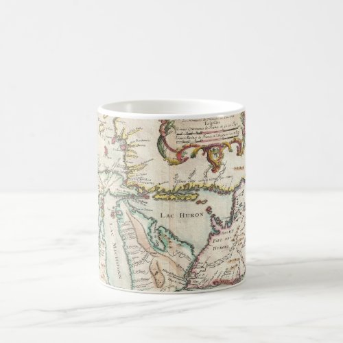 Vintage Map of The Great Lakes 1755 Coffee Mug