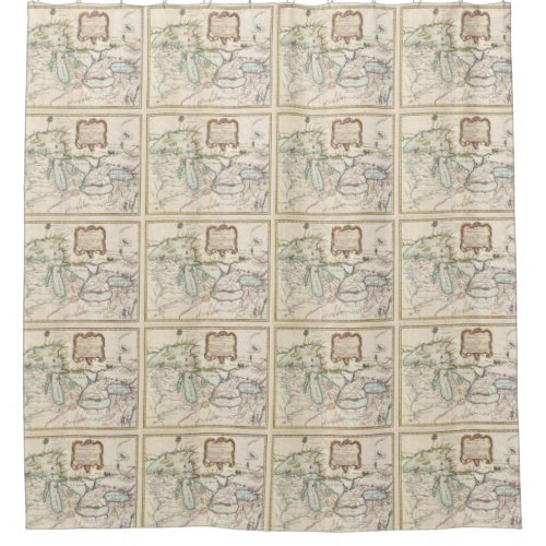 Vintage Map of The Great Lakes 1755 Shower Curtain