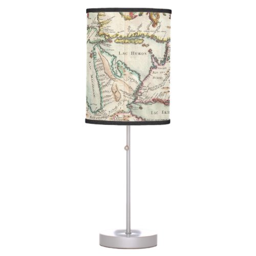 Vintage Map of The Great Lakes 1755 Table Lamp
