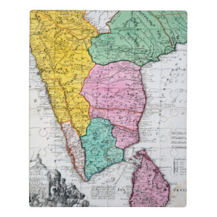 Vintage Map of the Indian Peninsula 1733 Jigsaw Puzzle