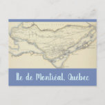 [ Thumbnail: Vintage Map of The Island of Montreal, Quebec Postcard ]
