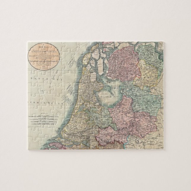Vintage Map of the Netherlands (1799) Jigsaw Puzzle (Horizontal)