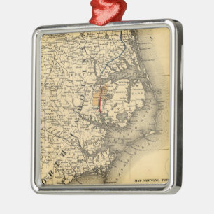 Vintage Map of The North Carolina Coast (1887) Metal Ornament