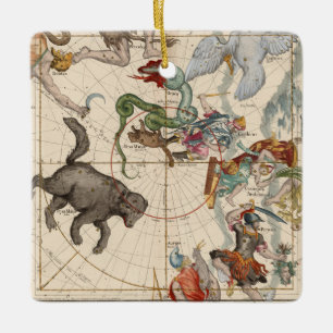 Vintage Map of the North Pole Ceramic Ornament