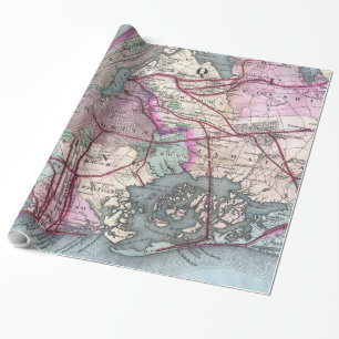 Vintage Map of The NYC Metro Area (1880) Wrapping Paper
