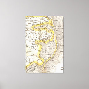 Vintage Map of The Outer Banks (1818) Canvas Print