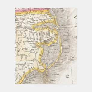 Vintage Map of The Outer Banks (1818) Fleece Blanket