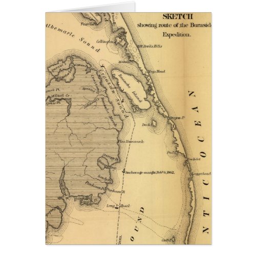 Vintage Map of The Outer Banks 1862