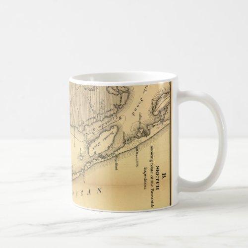 Vintage Map of The Outer Banks 1862 Coffee Mug