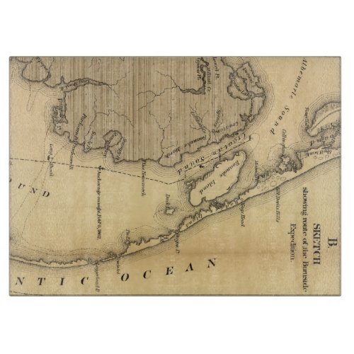 Vintage Map of The Outer Banks 1862 Cutting Board