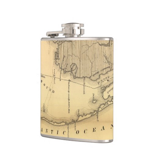 Vintage Map of The Outer Banks 1862 Flask