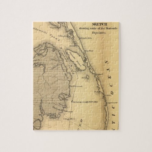 Vintage Map of The Outer Banks 1862 Jigsaw Puzzle