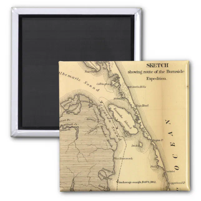 Vintage Map Of The Outer Banks 1862 Magnet Zazzle