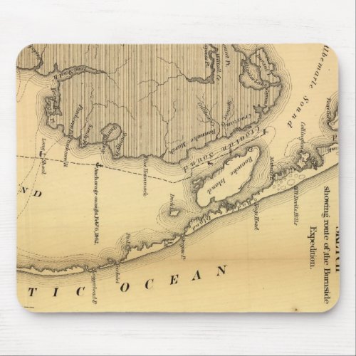 Vintage Map of The Outer Banks 1862 Mouse Pad