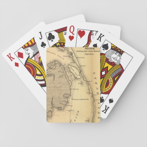 Vintage Map of The Outer Banks 1862 Poker Cards