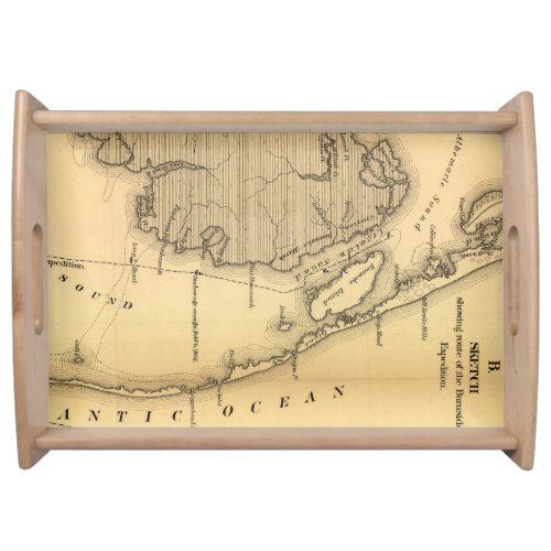 Vintage Map of The Outer Banks 1862 Serving Tray