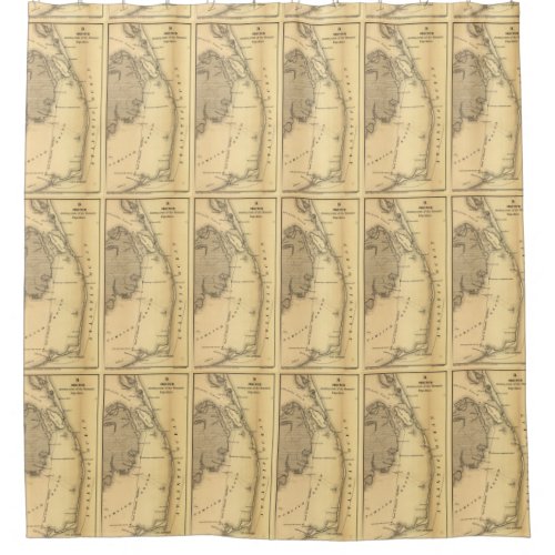 Vintage Map of The Outer Banks 1862 Shower Curtain