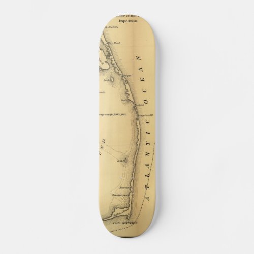 Vintage Map of The Outer Banks 1862 Skateboard Deck