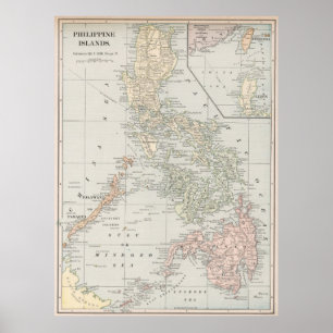 Vintage Map of The Philippine Islands (1901) Poster