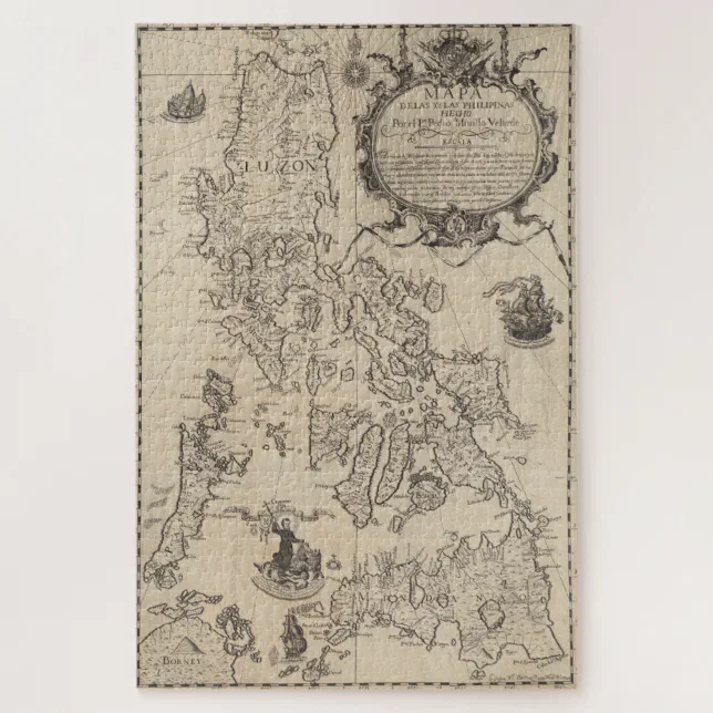 Vintage Map of The Philippines (1744) Jigsaw Puzzle Zazzle