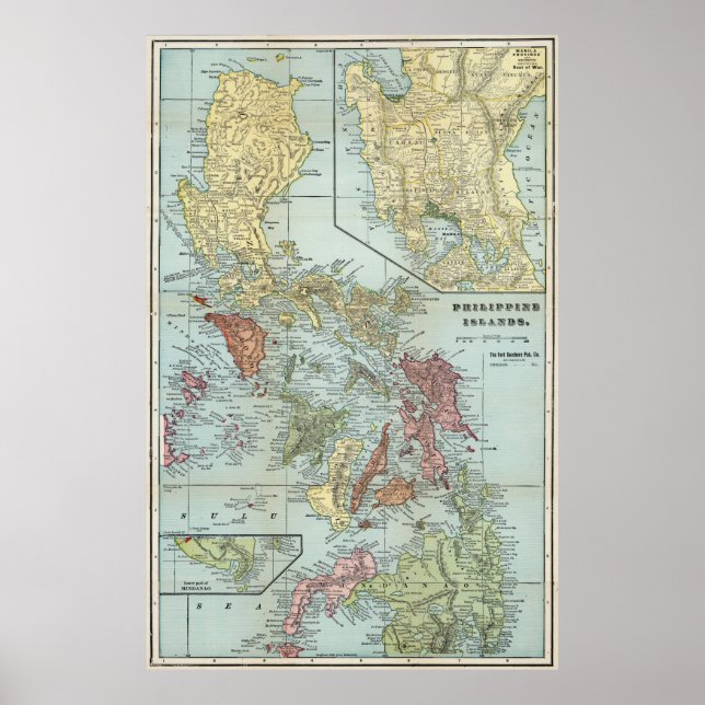 Vintage Map of The Philippines (1898) Poster (Front)