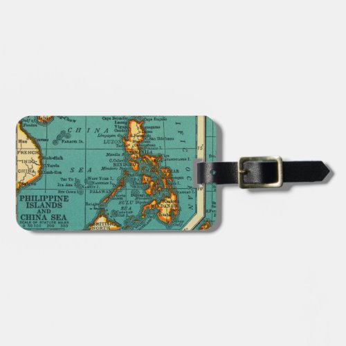 Vintage Map of the PHILIPPINES  Luggage Tag