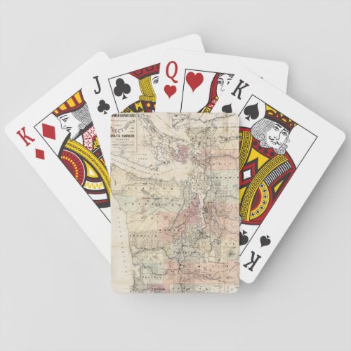 Vintage Map of The Puget Sound 1891 Poker Cards