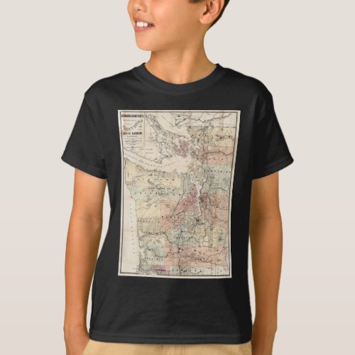 Vintage Map of The Puget Sound 1891 T_Shirt