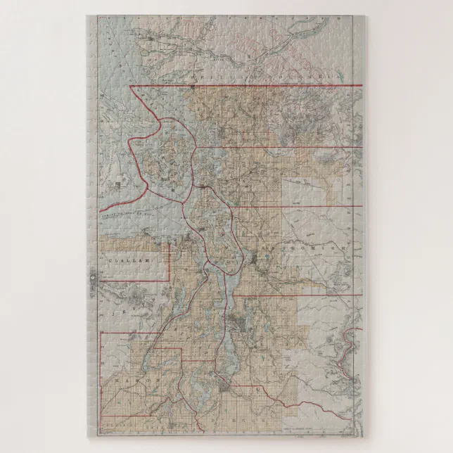 Vintage Map of The Puget Sound (1899) Jigsaw Puzzle | Zazzle