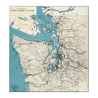 Vintage Map of The Puget Sound (1919) Canvas Print | Zazzle