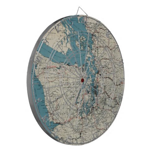 Vintage Map of The Puget Sound 1919 Dart Board