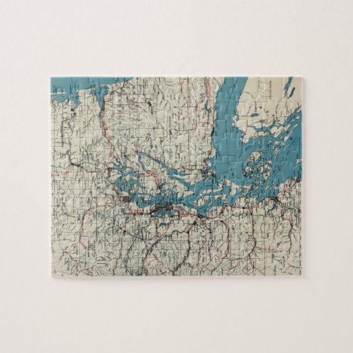 Vintage Map of The Puget Sound (1919) Jigsaw Puzzle | Zazzle