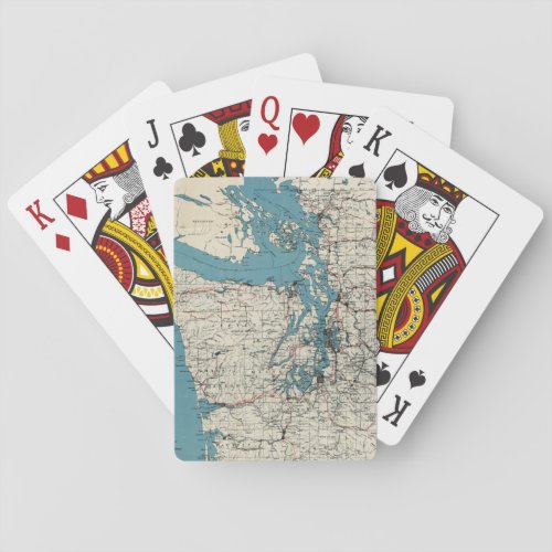 Vintage Map of The Puget Sound 1919 Poker Cards