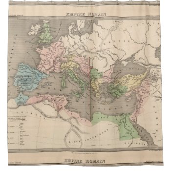 Vintage Map Of The Roman Empire (1838) Shower Curtain by Alleycatshirts at Zazzle