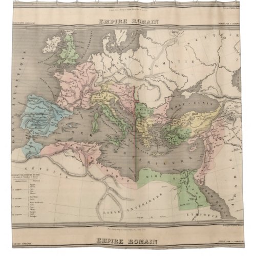 Vintage Map of The Roman Empire 1838 Shower Curtain