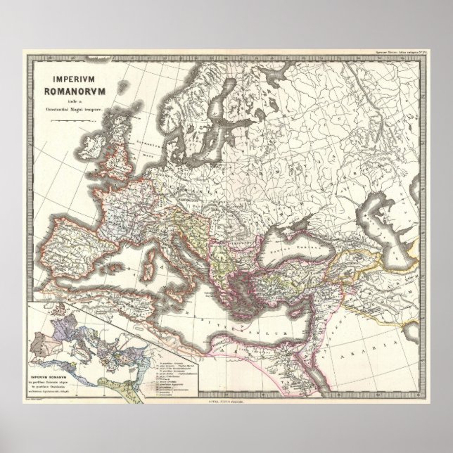 Vintage Map of The Roman Empire (1865) Poster (Front)