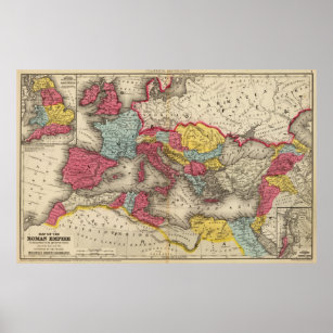 Vintage Map of The Roman Empire (1875) Poster