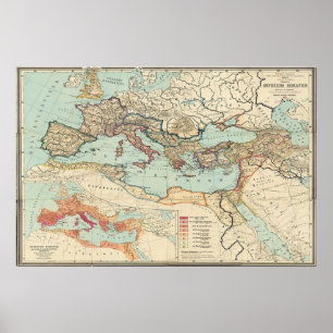 Vintage Map of The Roman Empire (1889) Poster