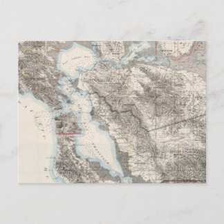 Vintage Map of The San Francisco Bay (1873) Postcard