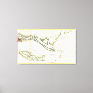 Vintage Map of The Savannah River (1855) Canvas Print