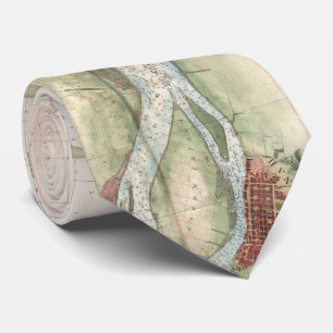 Vintage Map of The Savannah River (1855) Tie