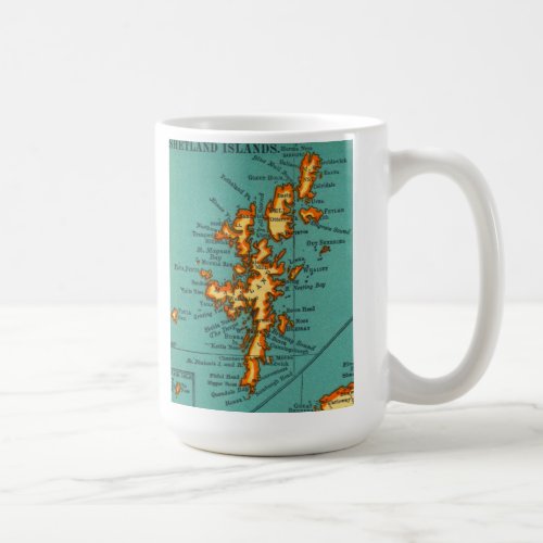 Vintage Map of the SHETLAND ISLANDS SCOTLAND Mug