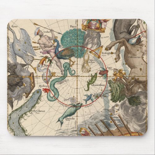 Vintage Map of the South Pole Mouse Pad