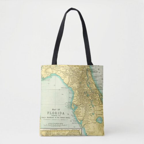 Vintage Map of the State of Florida Tote Bag